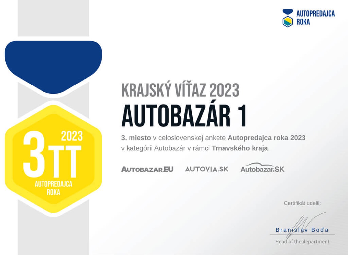 Dealership of the Year award 2023 – 3rd place